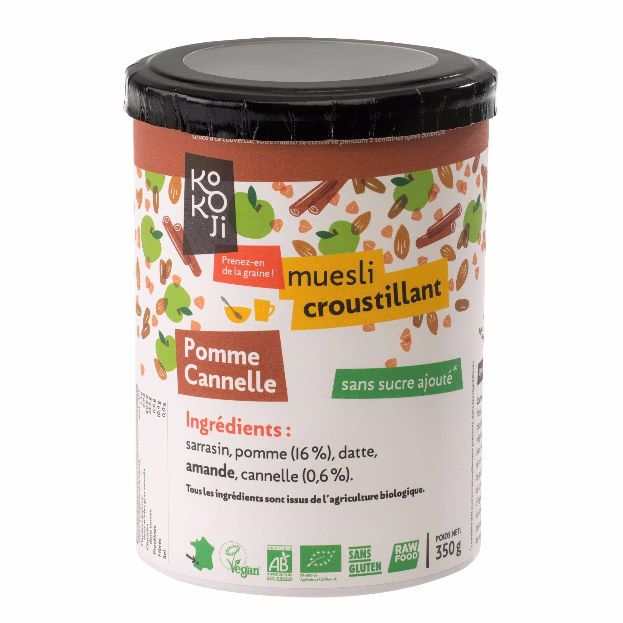Kokoji Muesli Croustillant Pomme-cannelle packshot