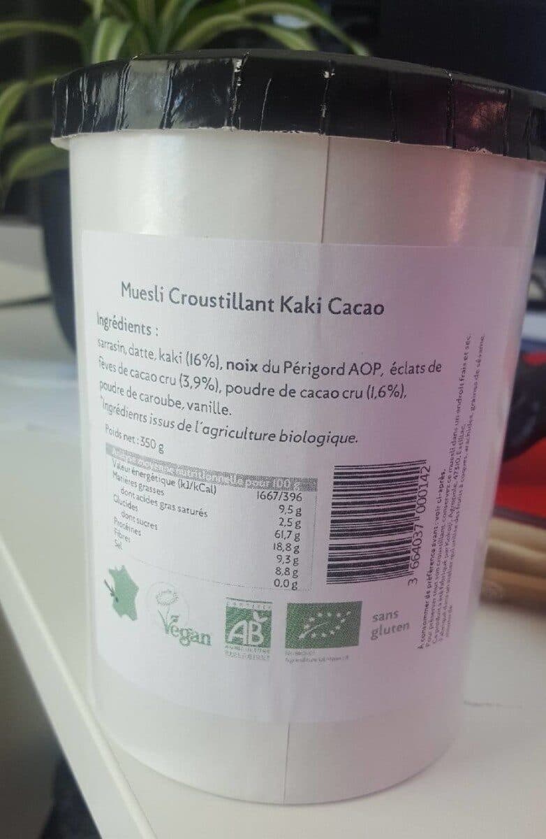 Open Food Facts muesli croustillant kaki cacao packshot