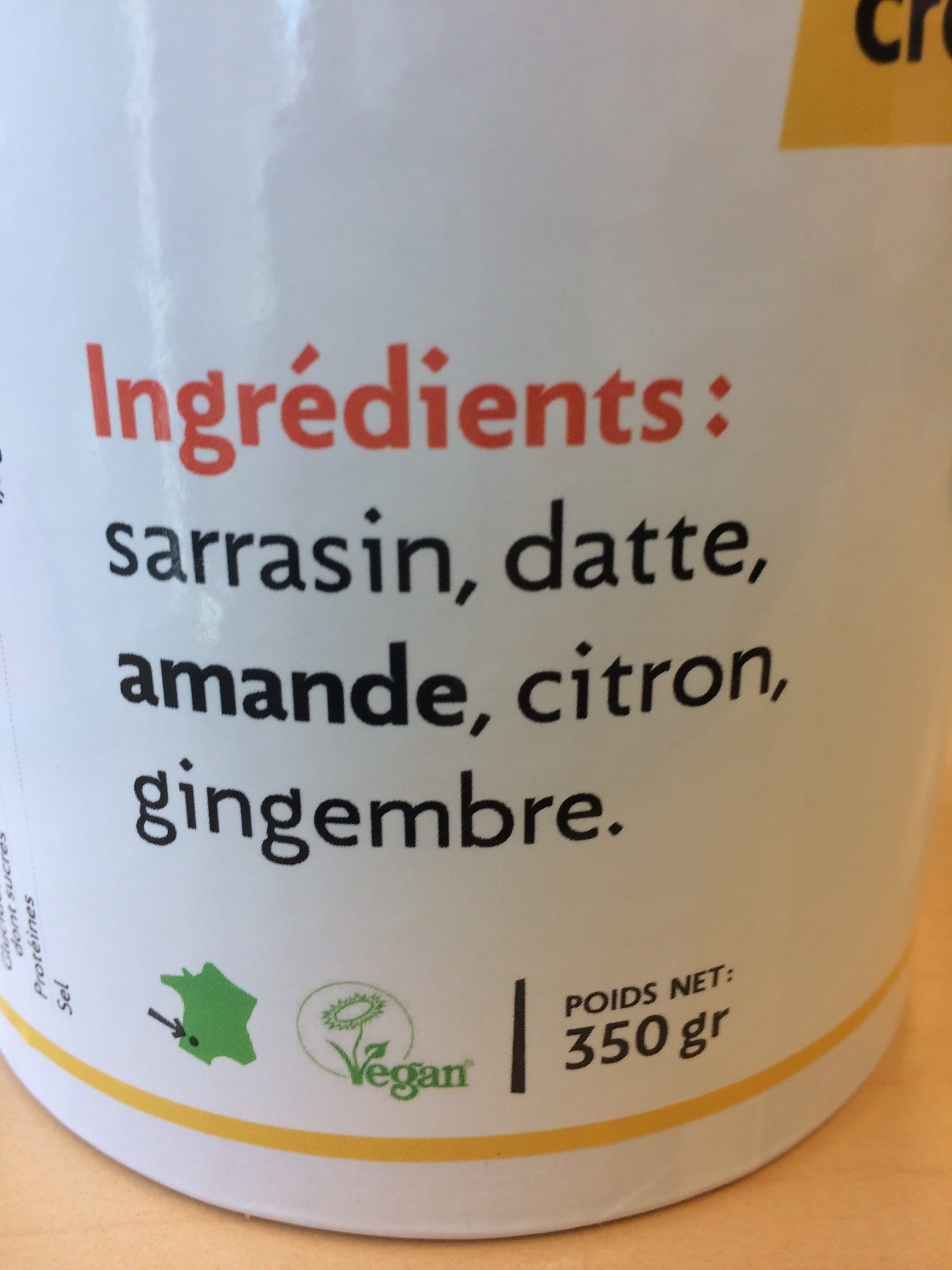 Kokoji Muesli croustillant sarrasin datte amande citron gingembre packshot
