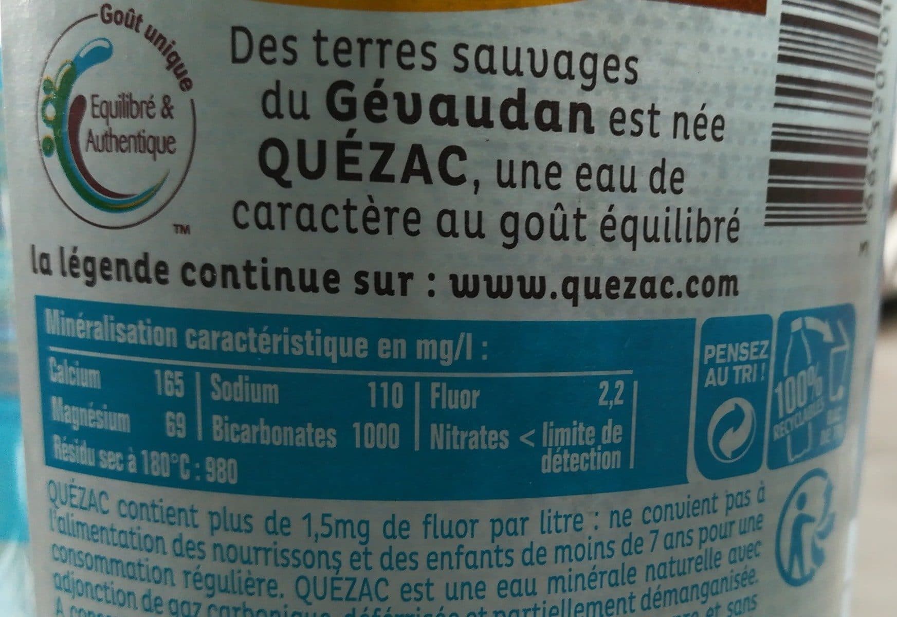 Quézac Eau minérale gazeuse packshot