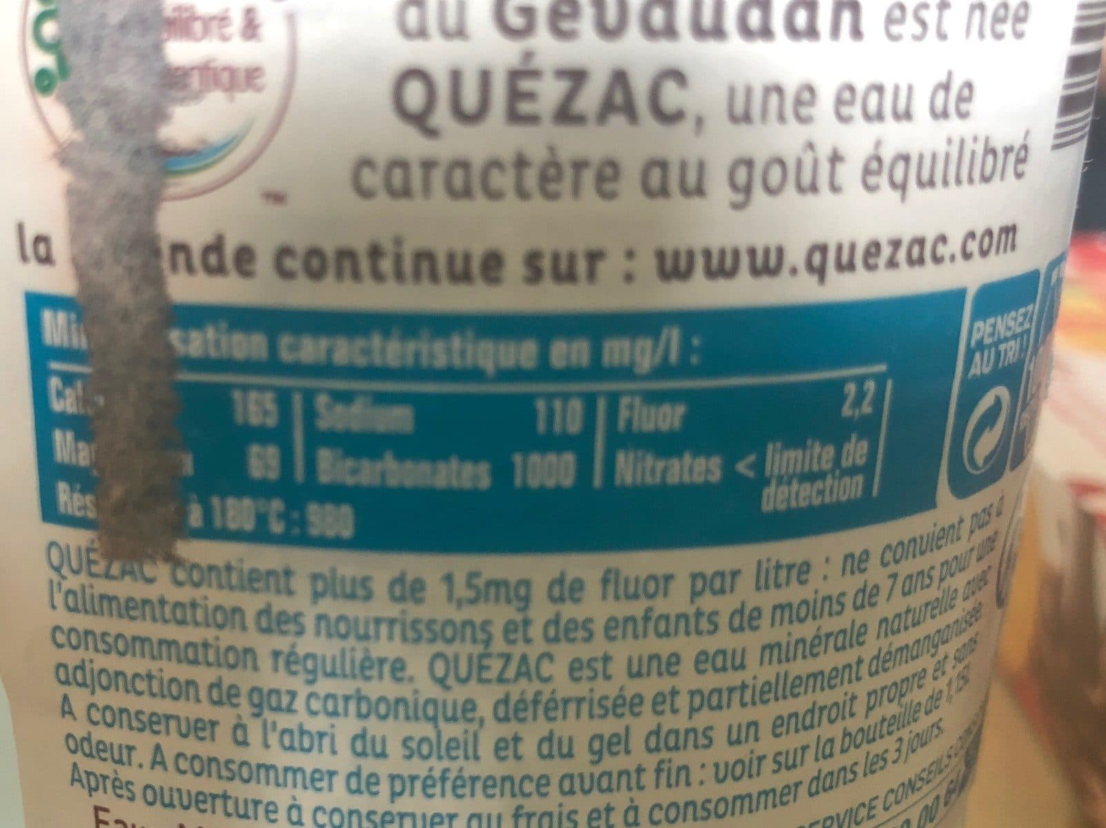 Quézac Eau minérale gazeuse packshot