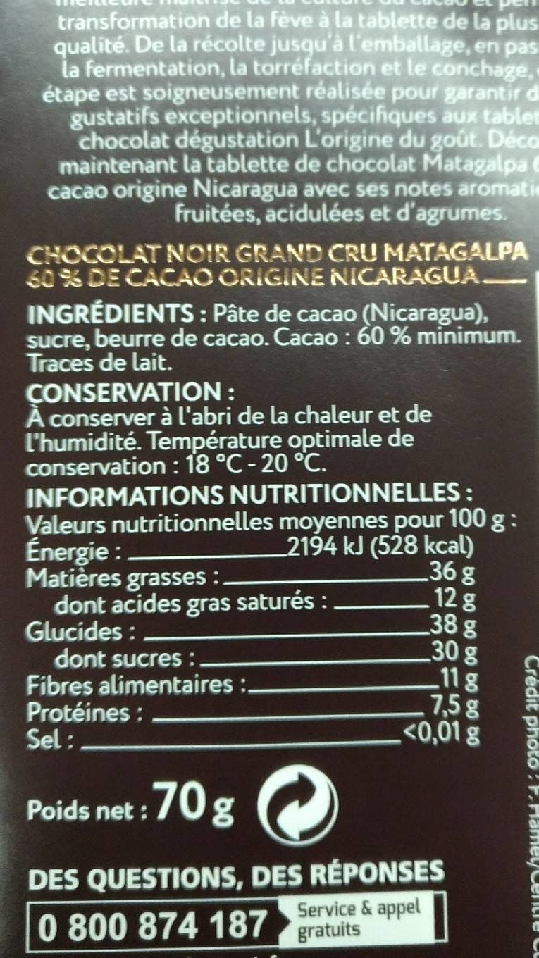 L'origine Du Goût Chocolat noir grand cru matalgapa 60% packshot