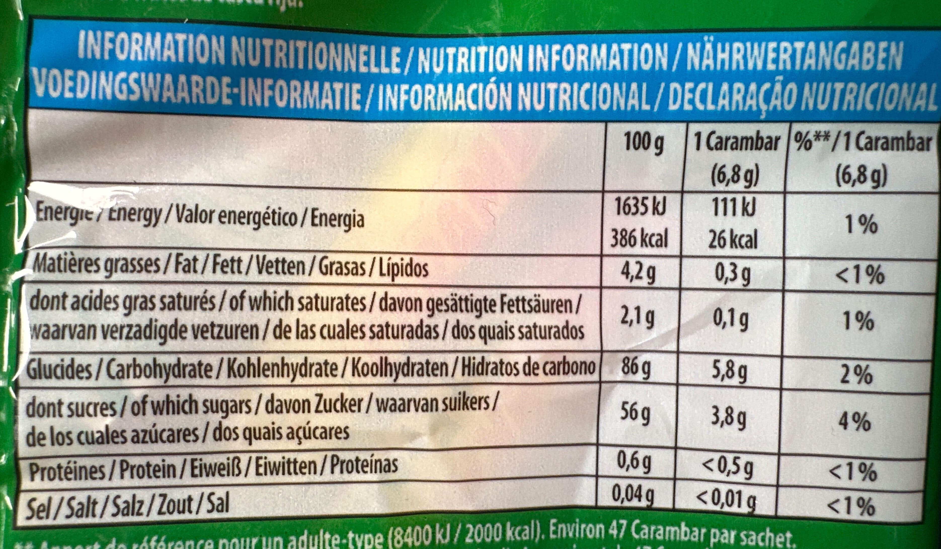 Carambar Bonbons goût fruits packshot