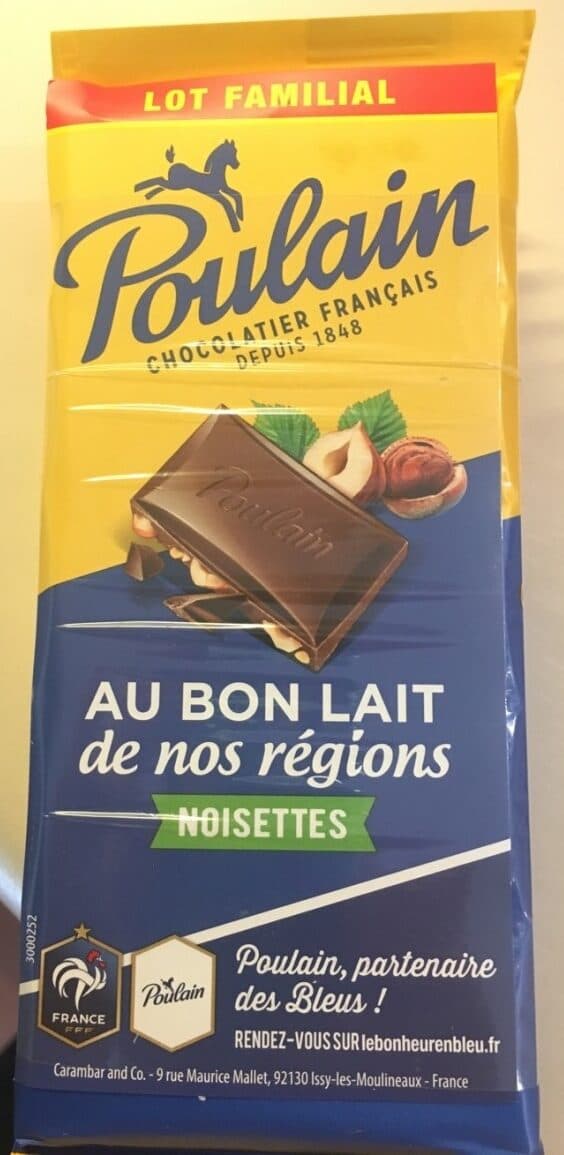 Poulain Chocolat au lait noisettes packshot