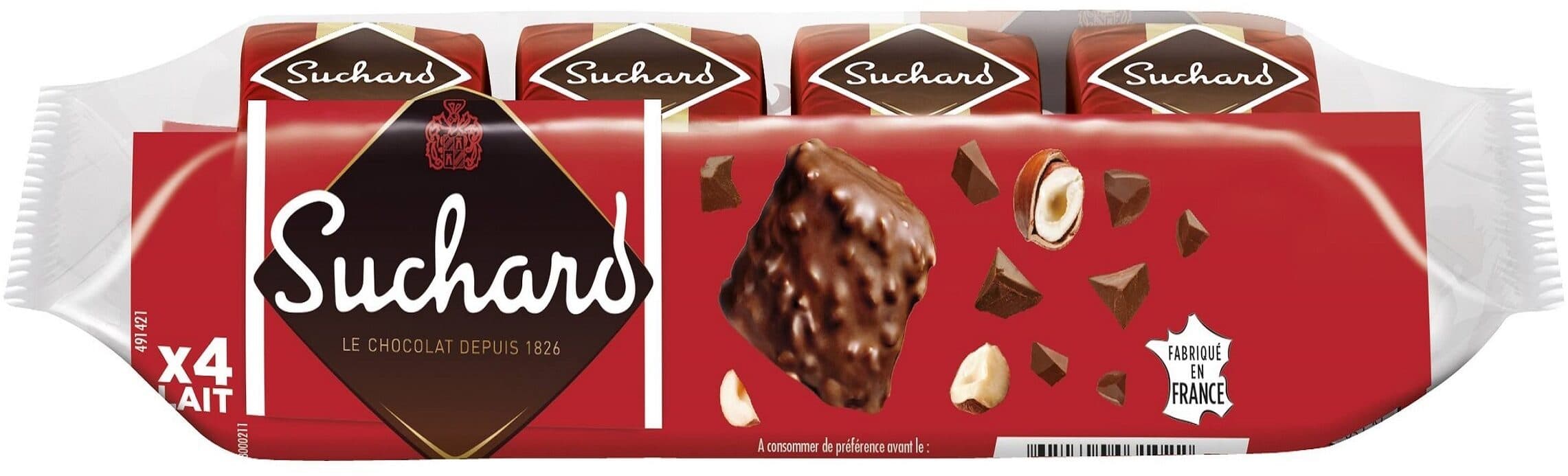 Suchard Chocolat rocher suchard lait x4 packshot