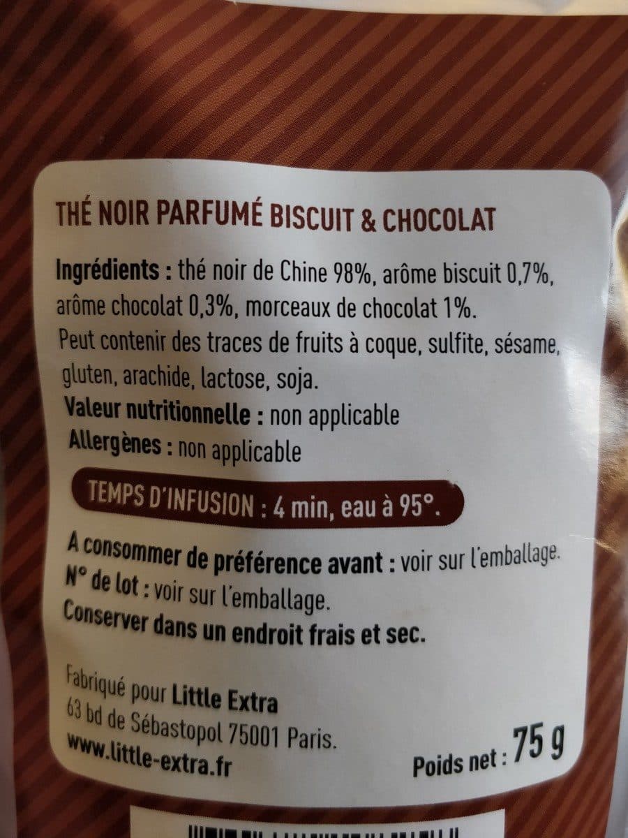 Little Extra Thé noir parfumé biscuit & chocolat packshot