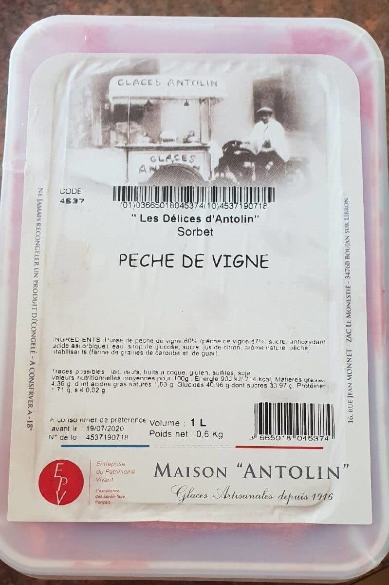 Open Food Facts Sorbet pêche de vigne packshot
