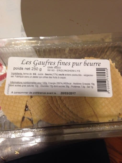 Sans marque Gaufres Fines Pur Beurre packshot