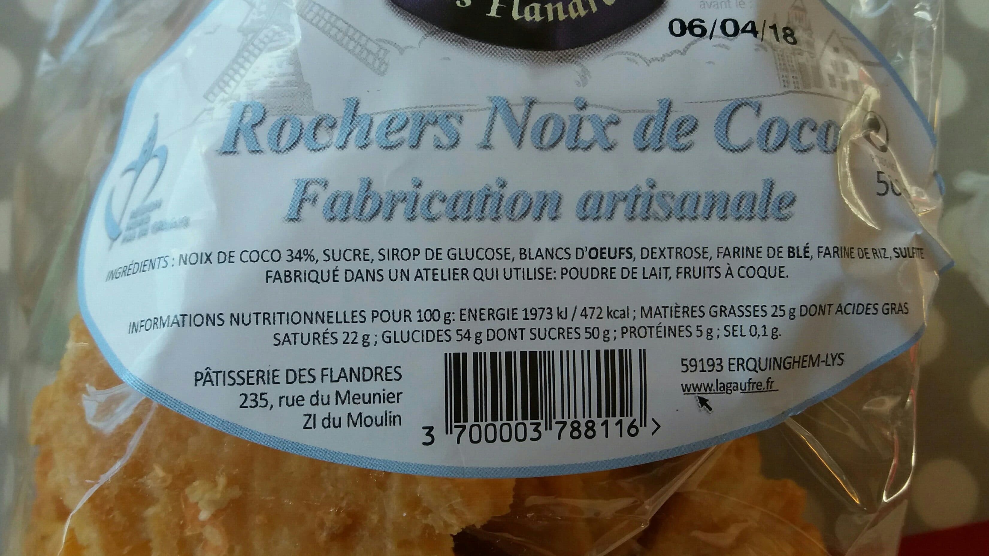 Patisserie des Flandres Rochers noix de coco packshot
