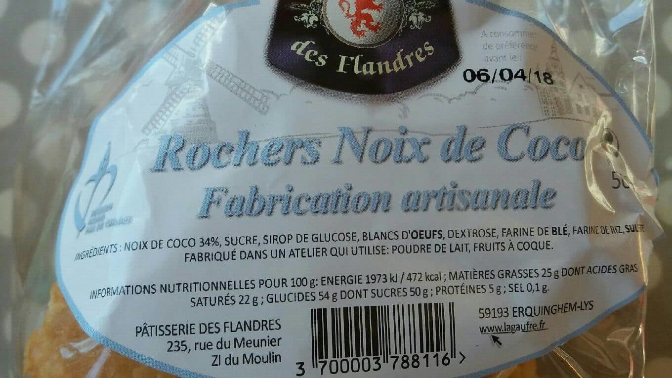 Patisserie des Flandres Rochers noix de coco packshot