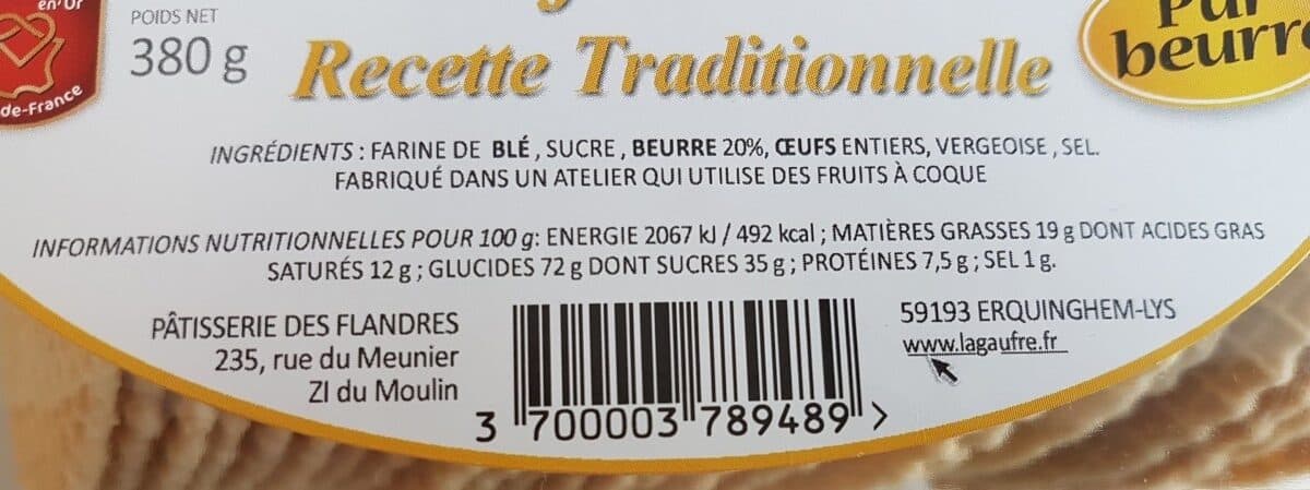 Patisserie des flandres Gaufres fines recette traditionnelle packshot