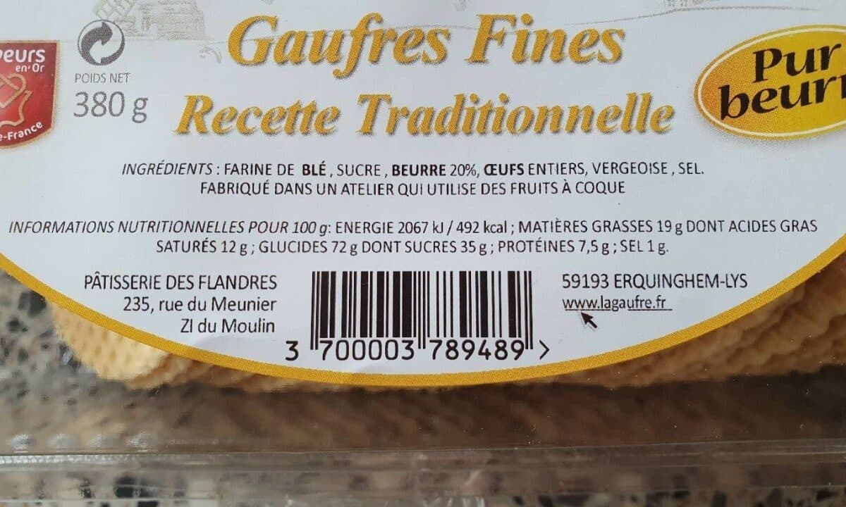 Patisserie des flandres Gaufres fines recette traditionnelle packshot