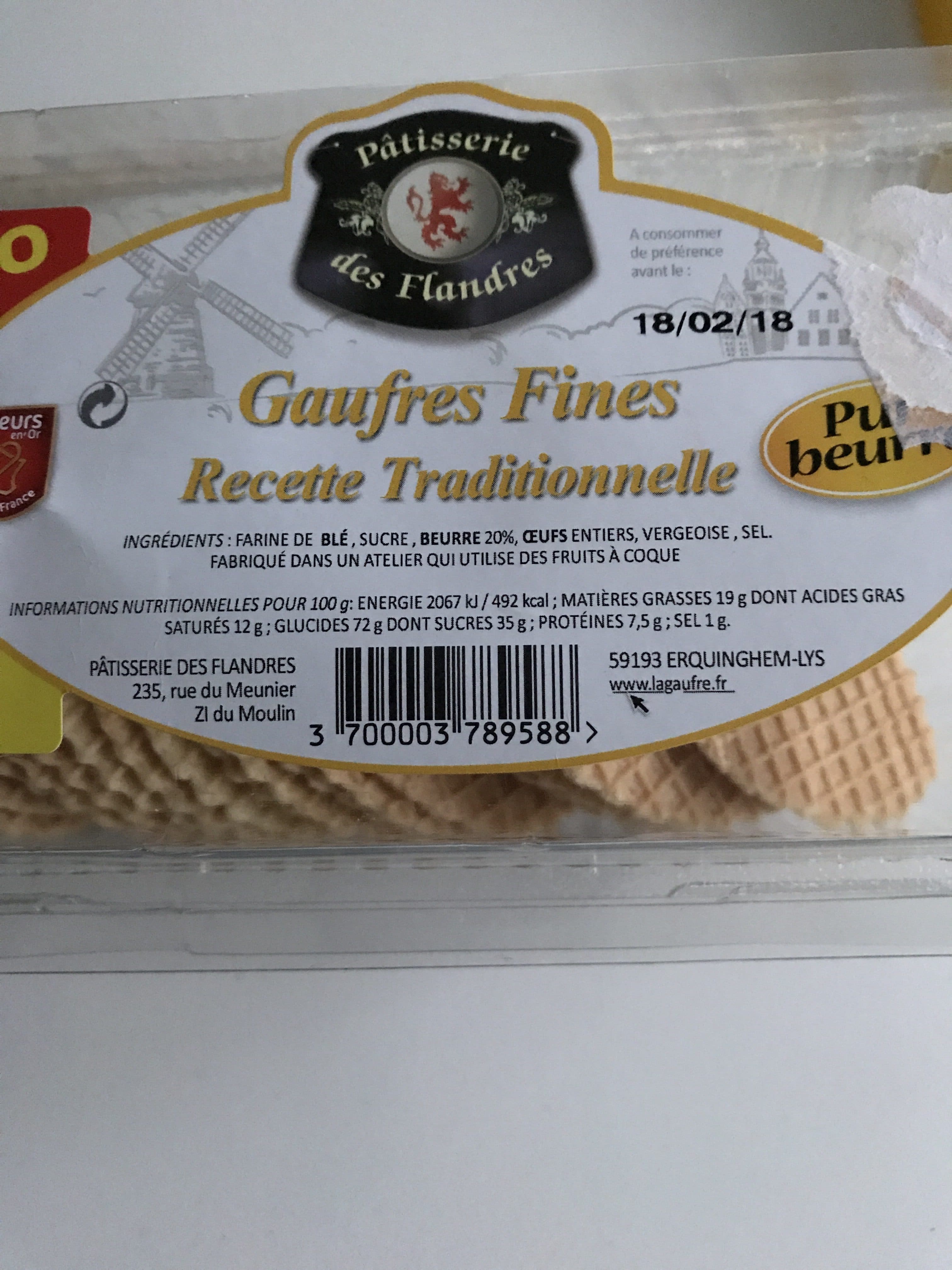 Pâtisserie des Flandes Gaufres fines packshot