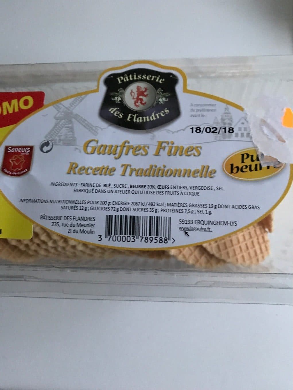 Pâtisserie des Flandes Gaufres fines packshot