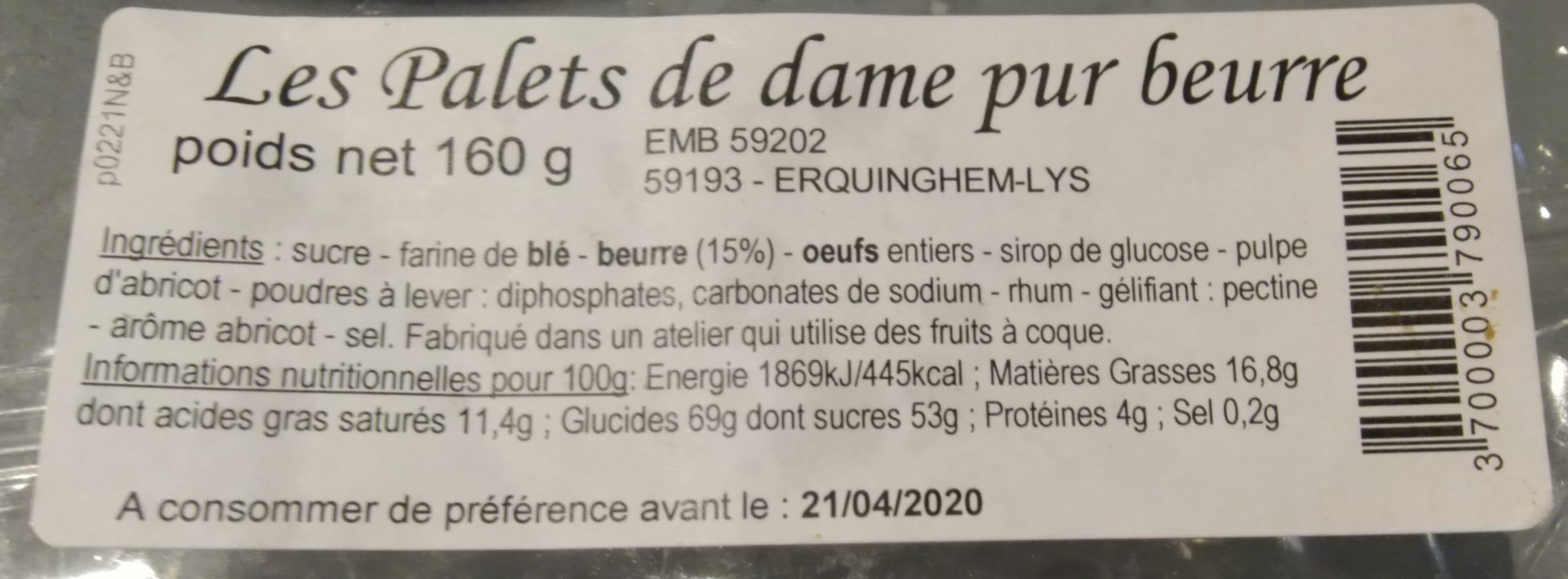 Open Food Facts Les palets de dame pur beurre packshot