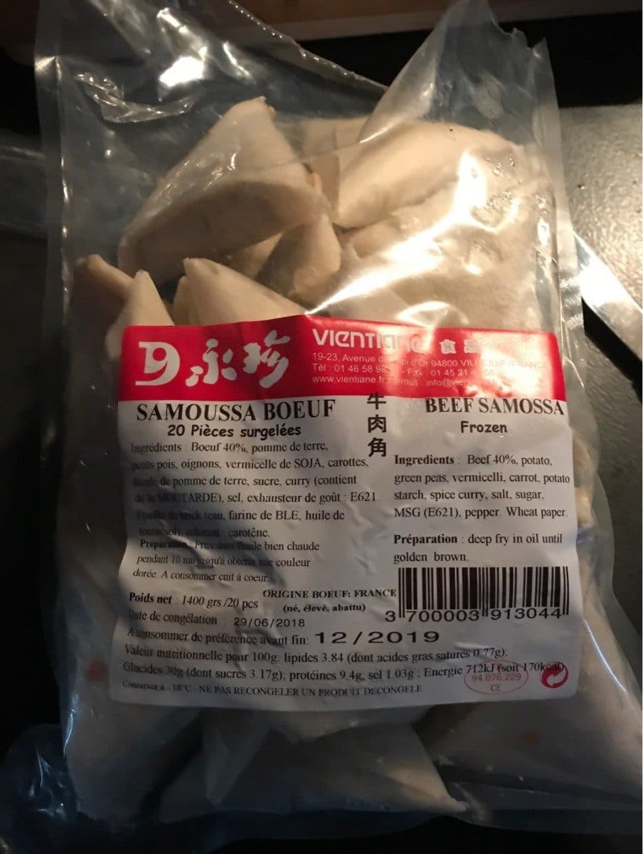 Open Food Facts Samoussa Boeuf 20 PCS packshot