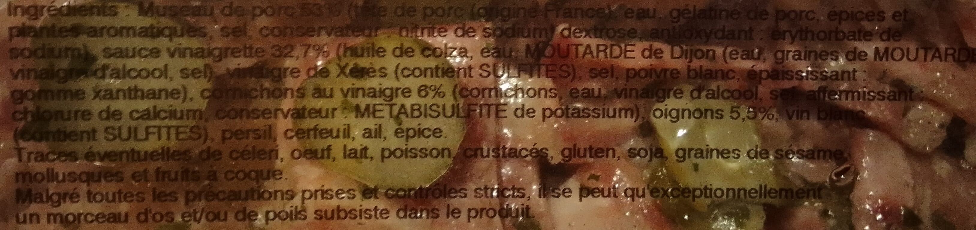Mix Buffet Museau de porc sauce vinaigrette packshot