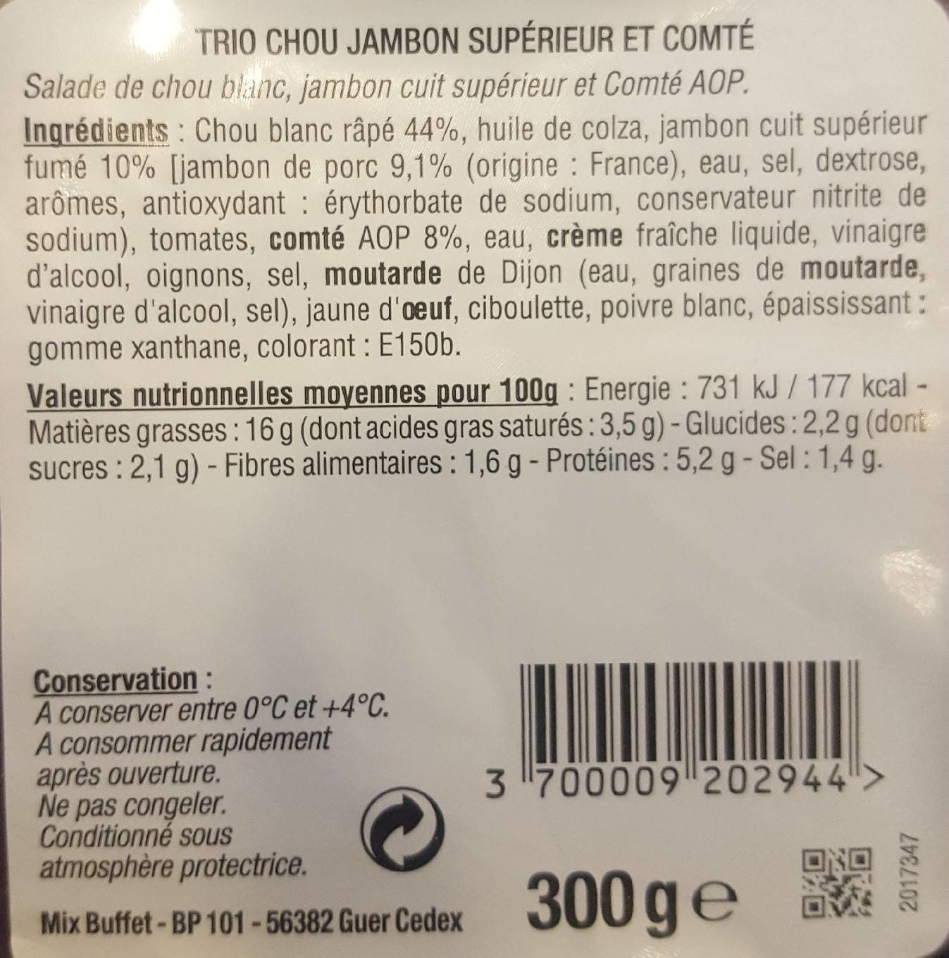 Mix Buffet Trio Chou Jambon Supérieur Comté packshot