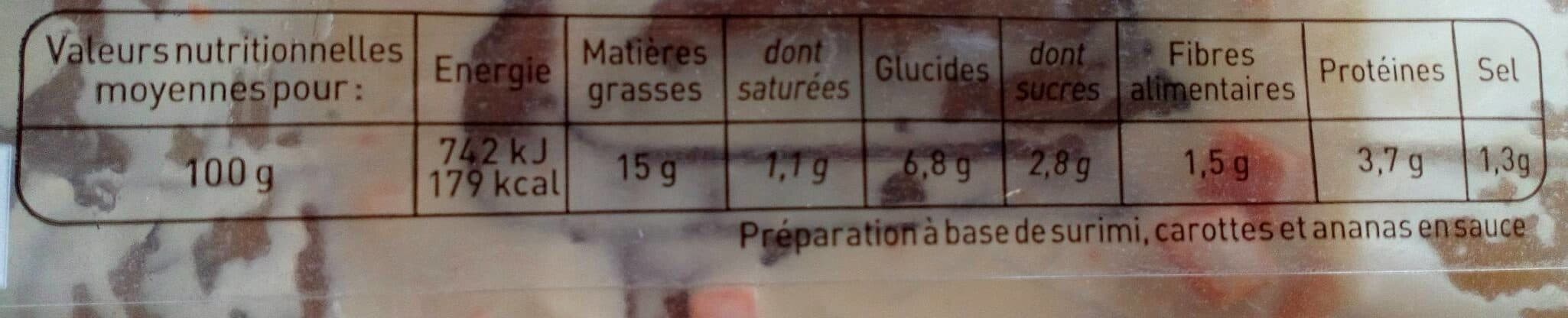Sans Marque Salade Duo Ananas Carottes et Surimi packshot