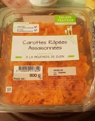 Traiteur Carottes râpées assaisonnée packshot