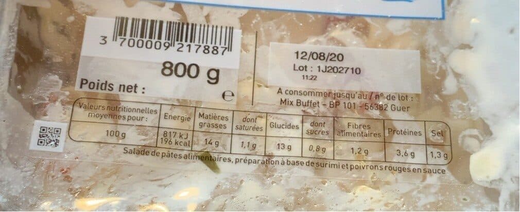 Chez carrefour selectionne par nos bouchers 800G TAGLIATELLES SURIMI MIX BUFFET packshot