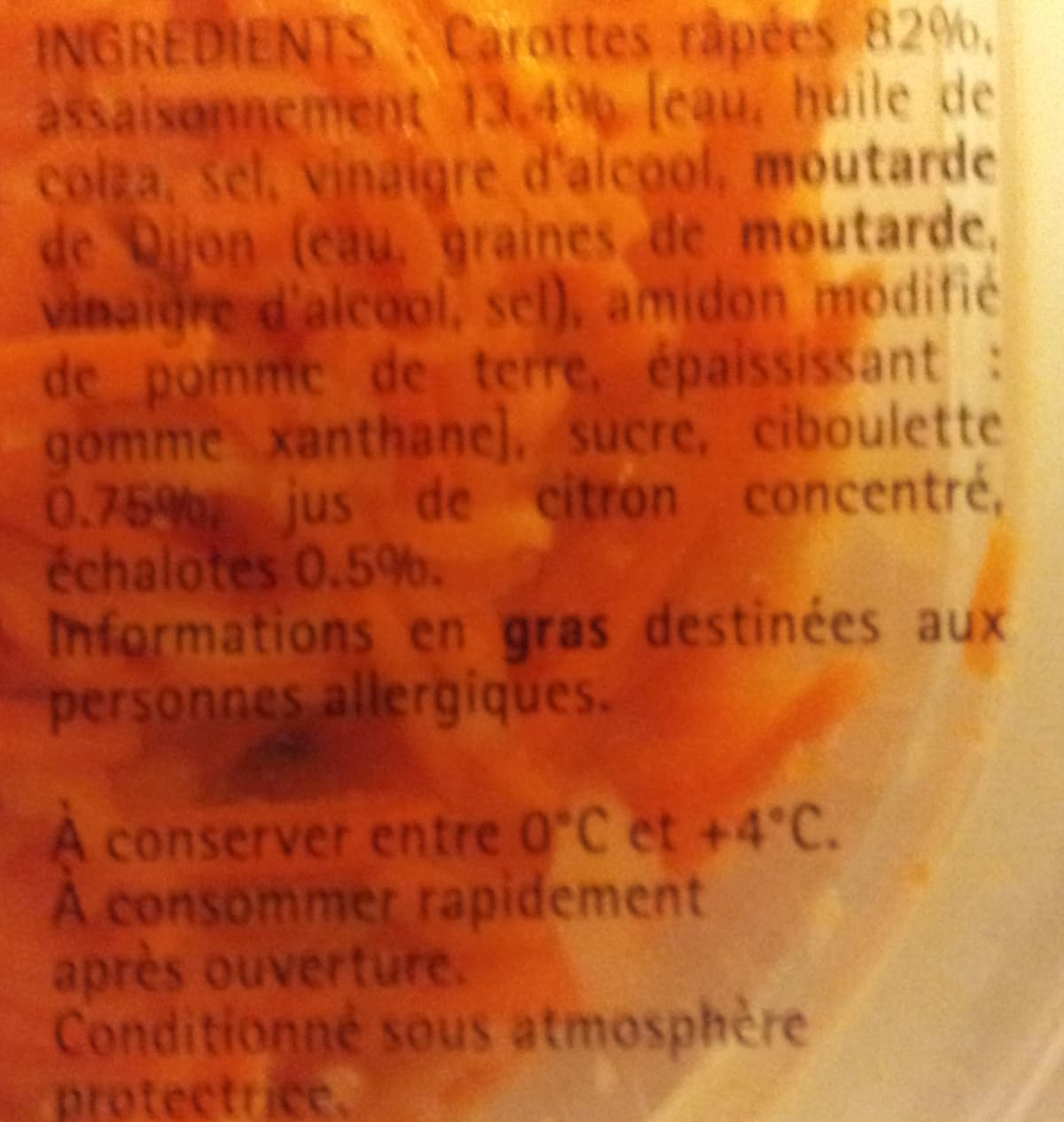 Sans marque Carottes râpées aux échalotes et ciboulette packshot