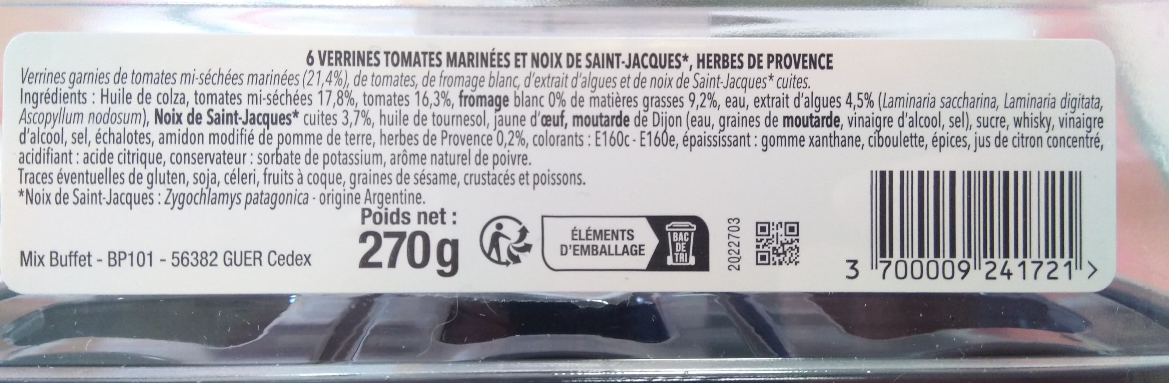 Open Food Facts Verrines Tomates marinées & Noix de St Jaques packshot