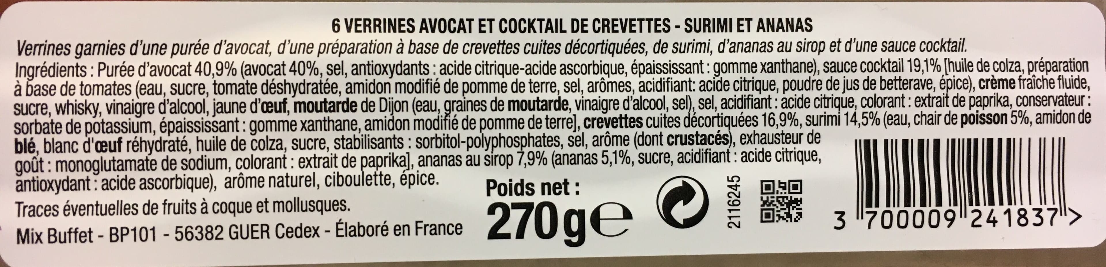 Mix Buffet Verrines Avocat & Cocktail de Crevettes packshot