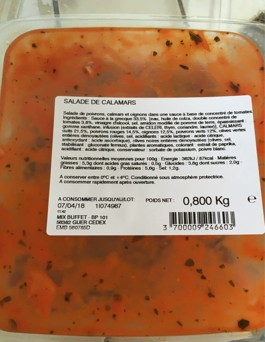Mix Buffet Salade de calamars packshot