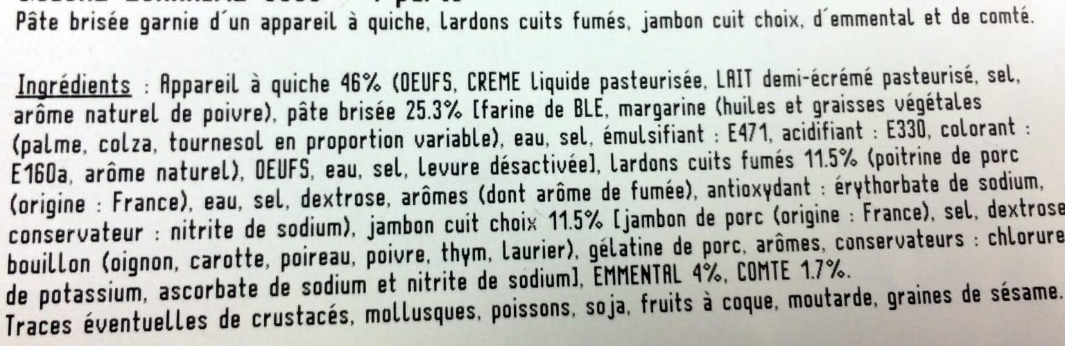 Mix buffet Quiche Lorraine packshot