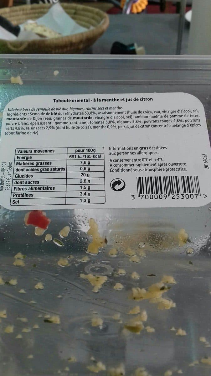 Mix Buffet Taboulé oriental packshot