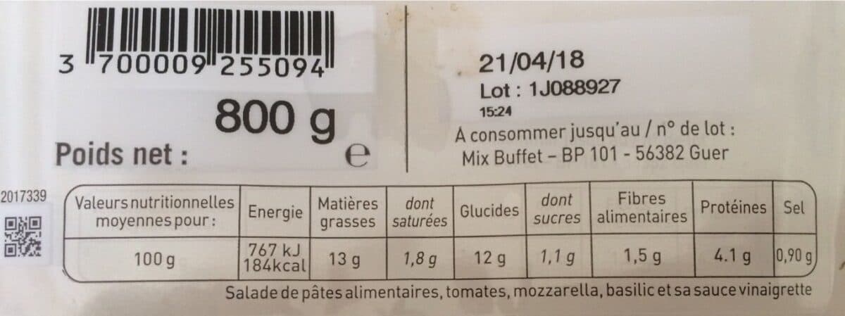 Intermarché Mini Penne Tomates Mozzarella packshot