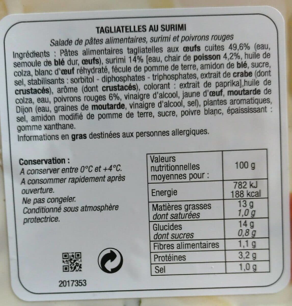 Mix Buffet Tagliatelles au surimi packshot