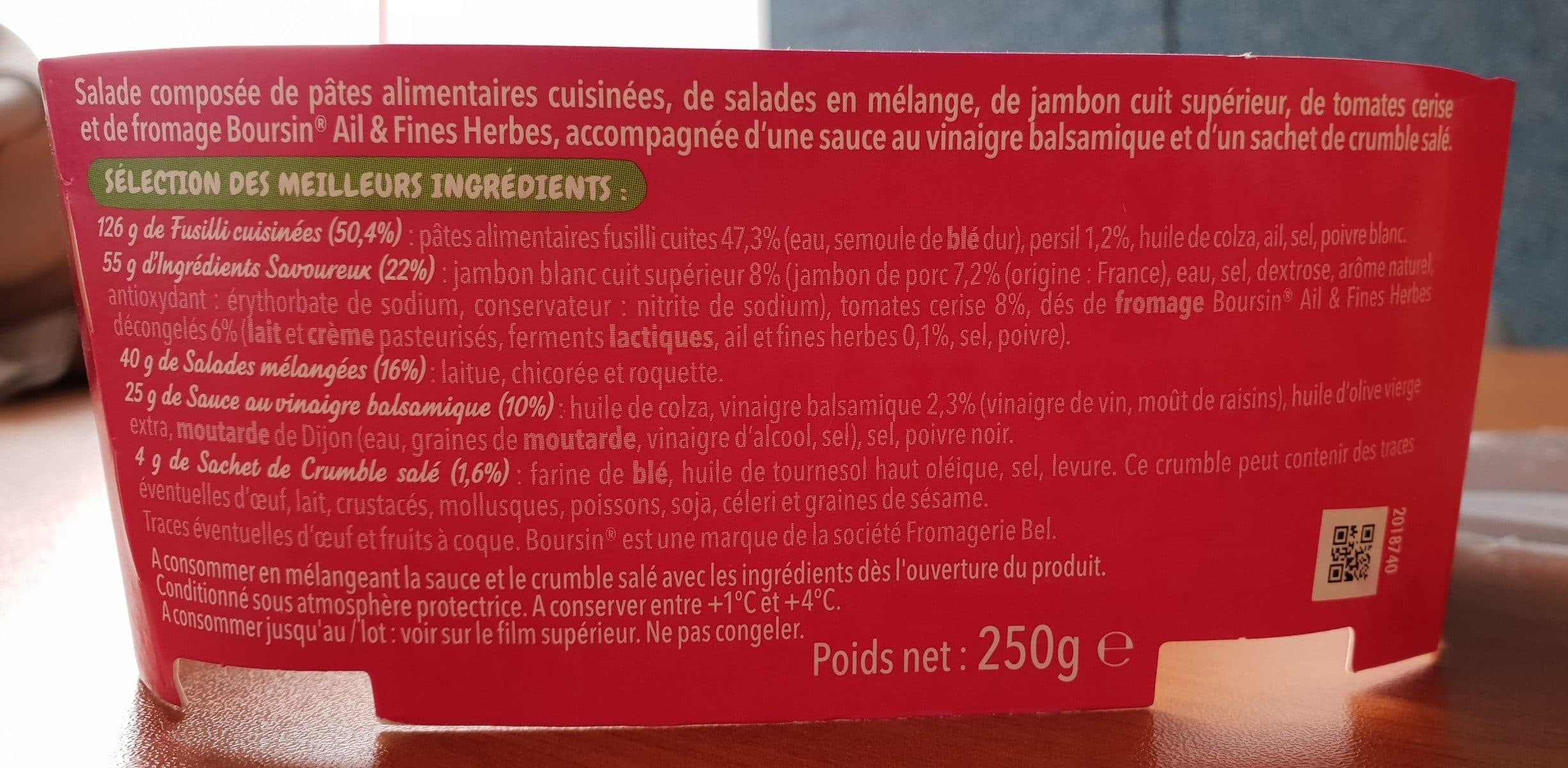 Mix Salade&fusilli jambon fromage boursin packshot