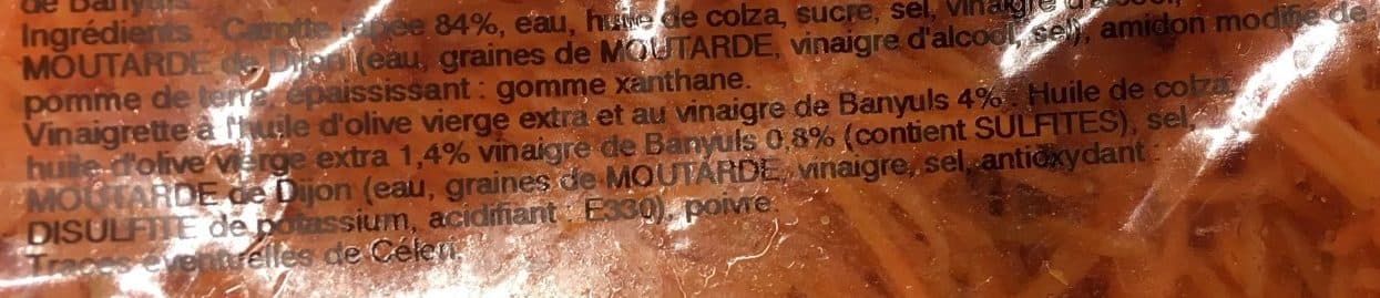 Atelier Salade et Saveur Carottes Râpées et Vinaigrette au Vinaigre de Banyuls packshot