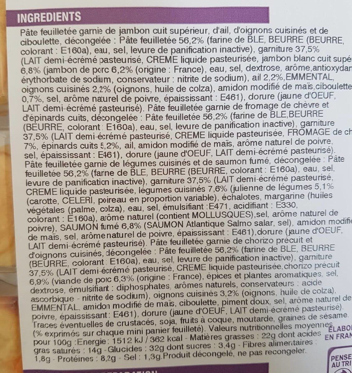 Mix Buffet 16 MINI PANIERS FEUILLETÉS packshot