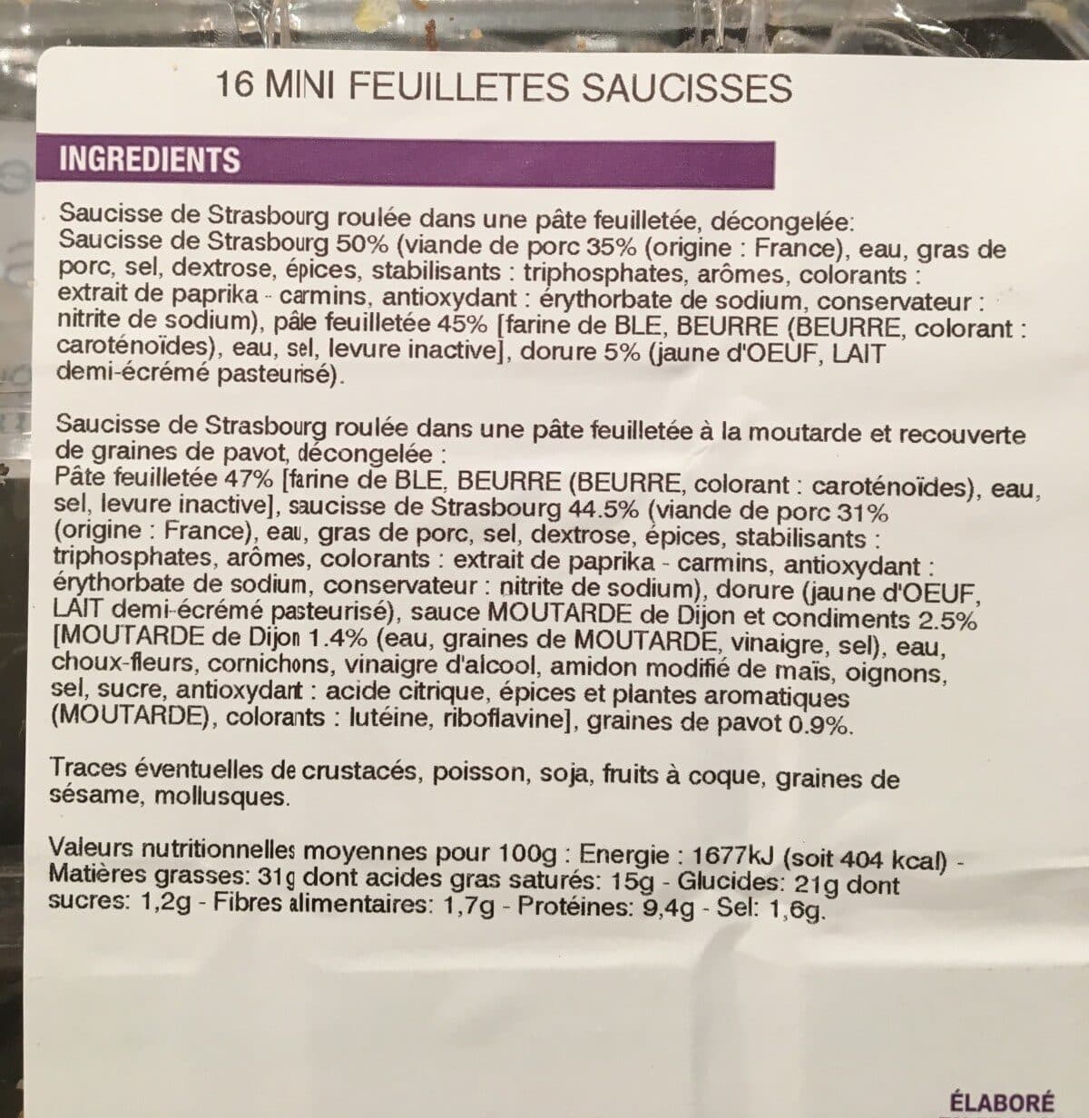 Mix Buffet 16 MINI SAUCISSES COSTUMÉES packshot