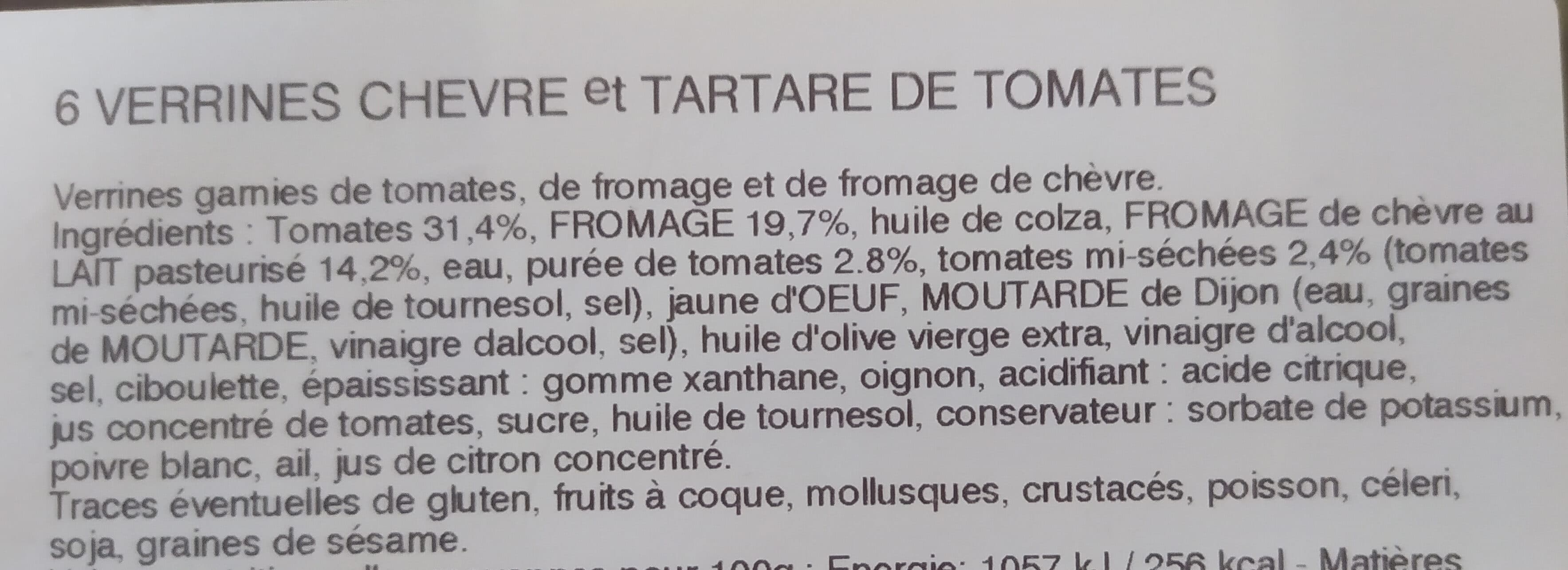 Mix Buffet Verrines Chèvre et Tartare Tomates 6 x 35 g packshot