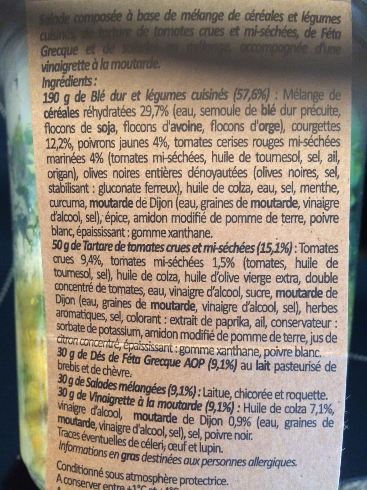 Open Food Facts Salade céréales gourmandes crudités feta grecque packshot