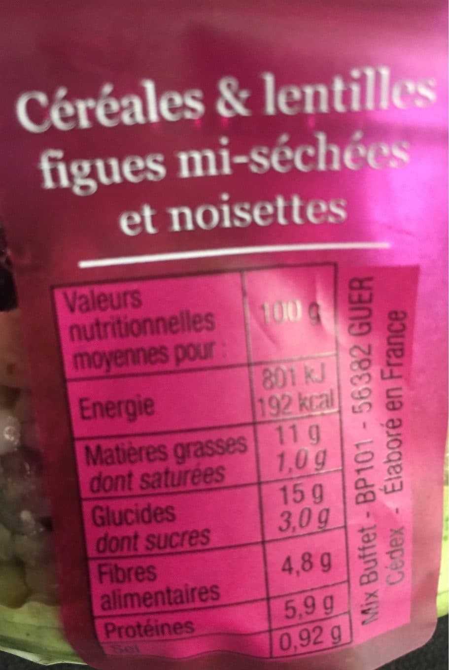Mix Buffet Salade céréales lentilles figues packshot