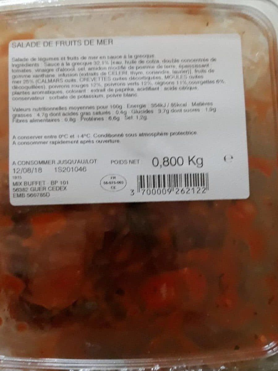 Mix Buffet SALADE DE FRUITS DE MER packshot