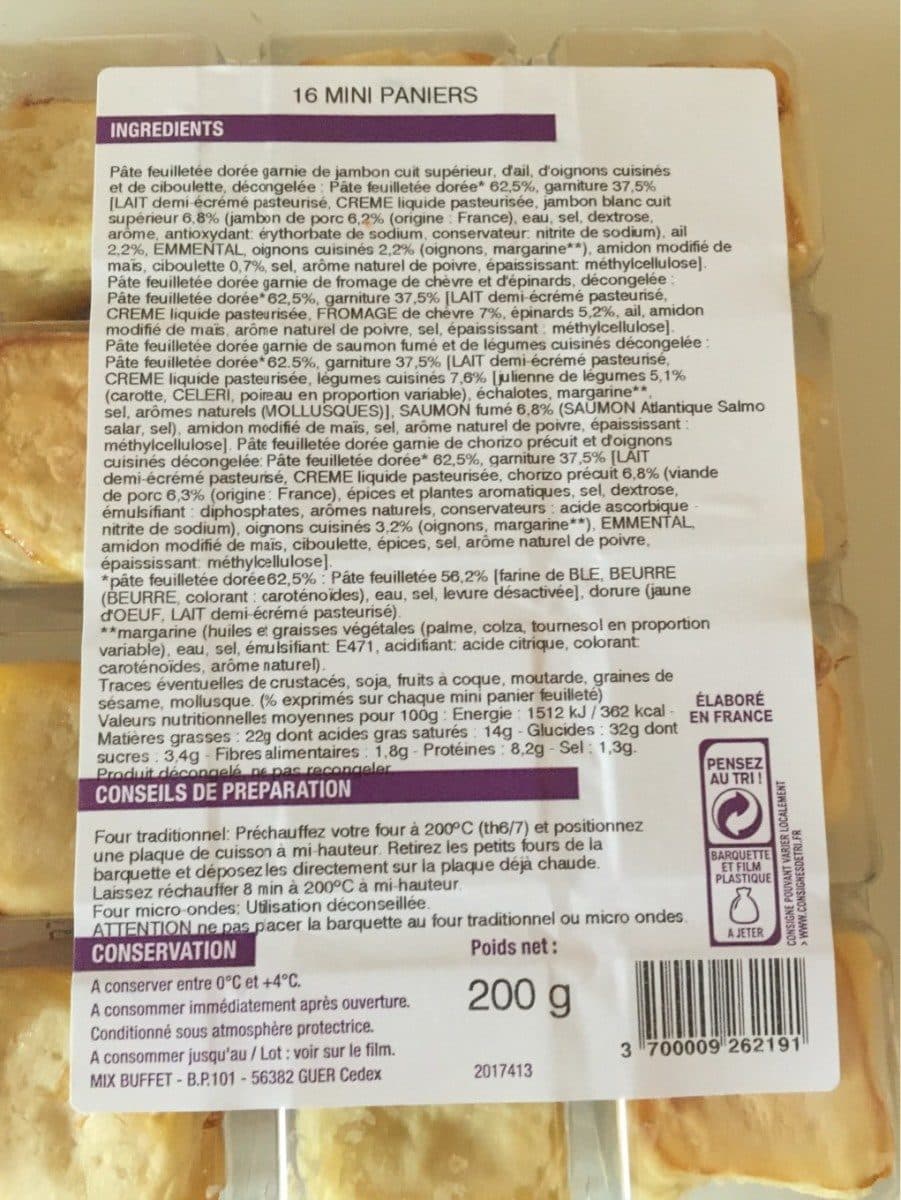 Mix Buffet L aperitif 16 mini paniets packshot