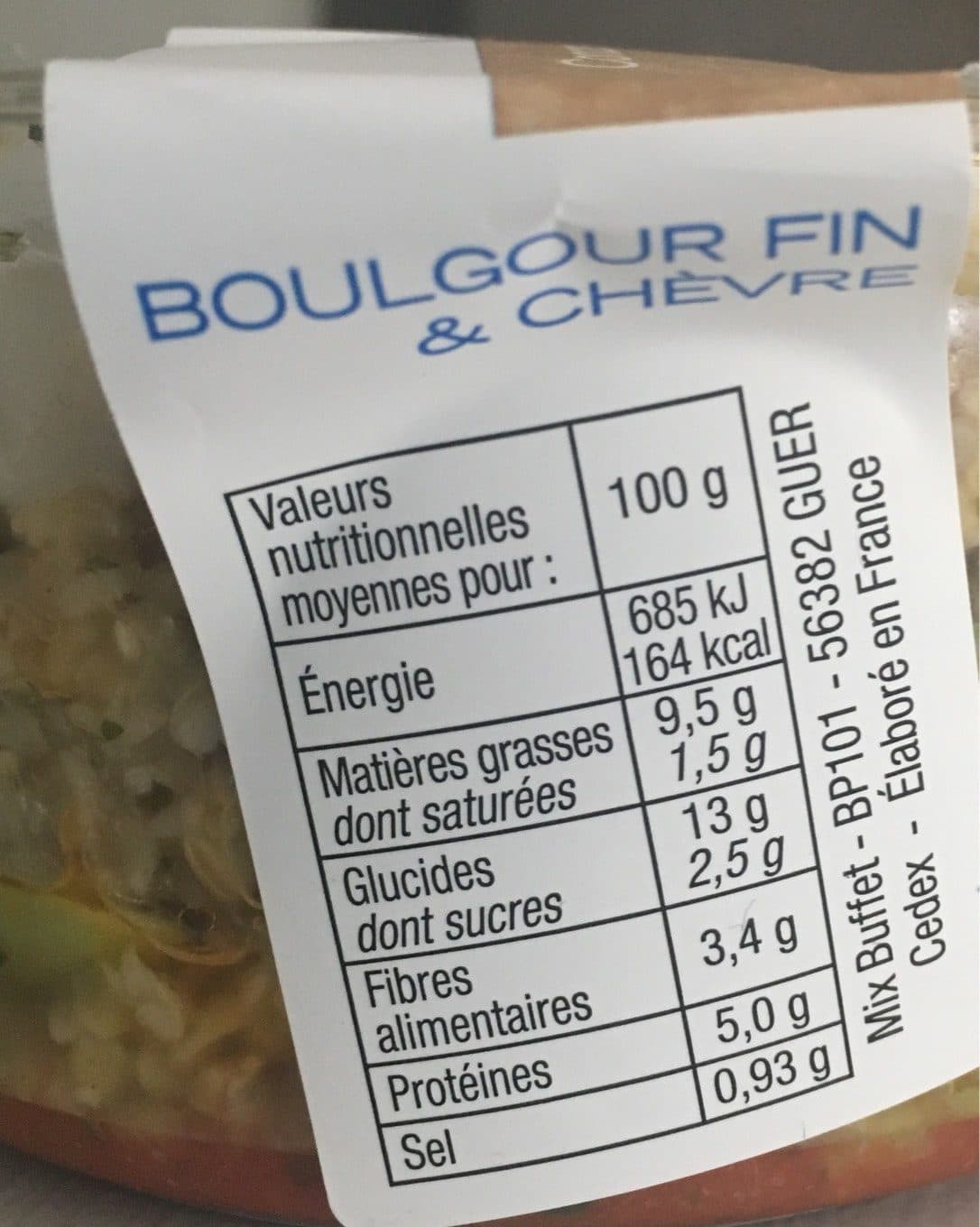 Mix Buffet Boulgour fin & Chèvre packshot