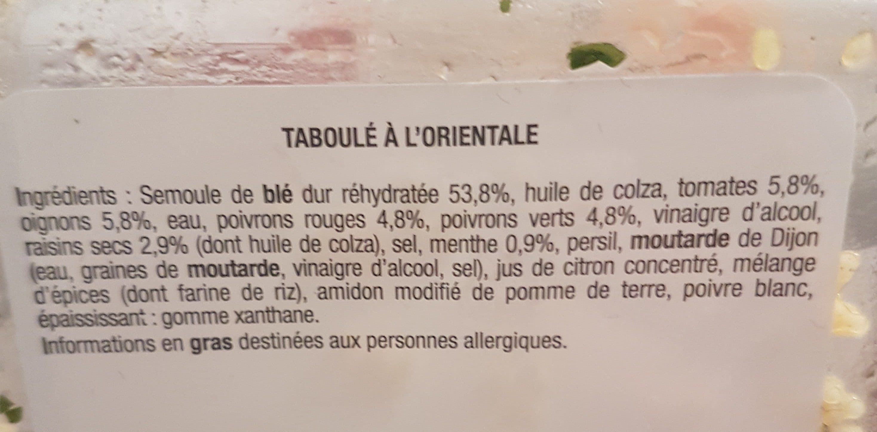 Open Food Facts Taboulé à l'orientale packshot