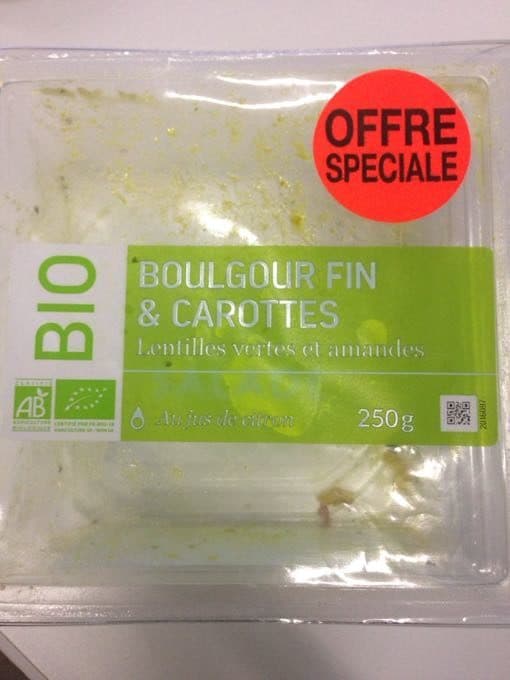 Bio Boulgour Fin & Carottes packshot