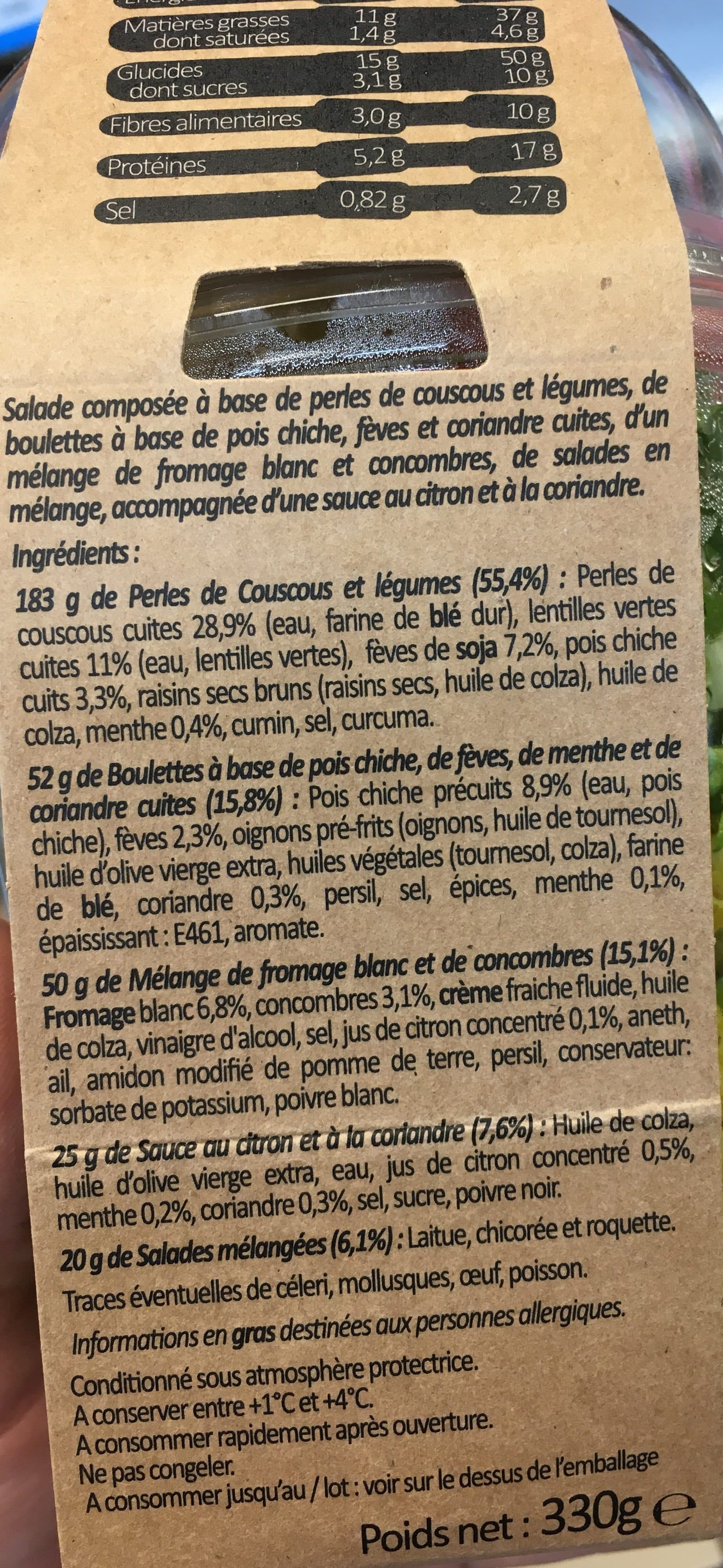 Mix-buffet Perles de couscous et légumes + Falafel menthe packshot