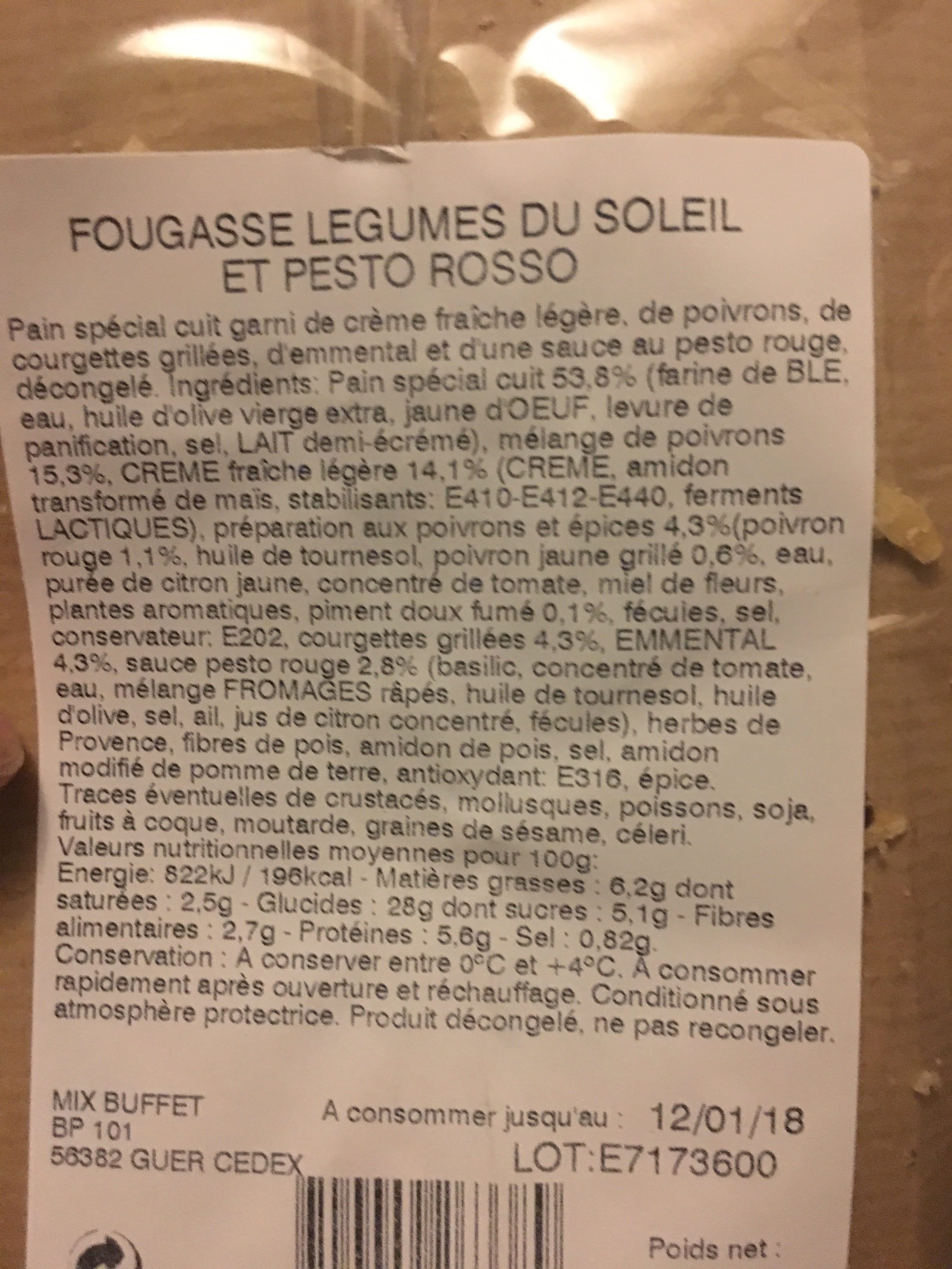 Mix Buffet Fougasse legume du soleil packshot