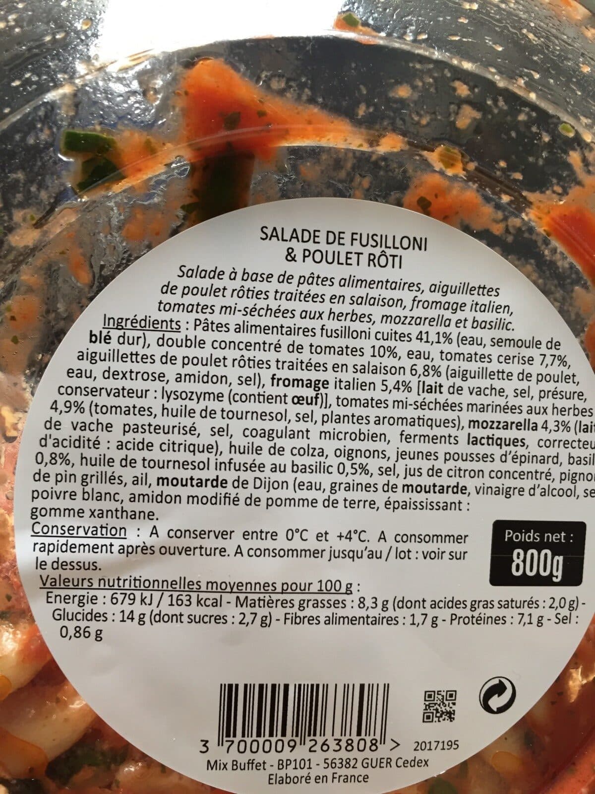 Mix Buffet Salade de pâtes Fusilloni/poulet rôti Mix Buffet packshot
