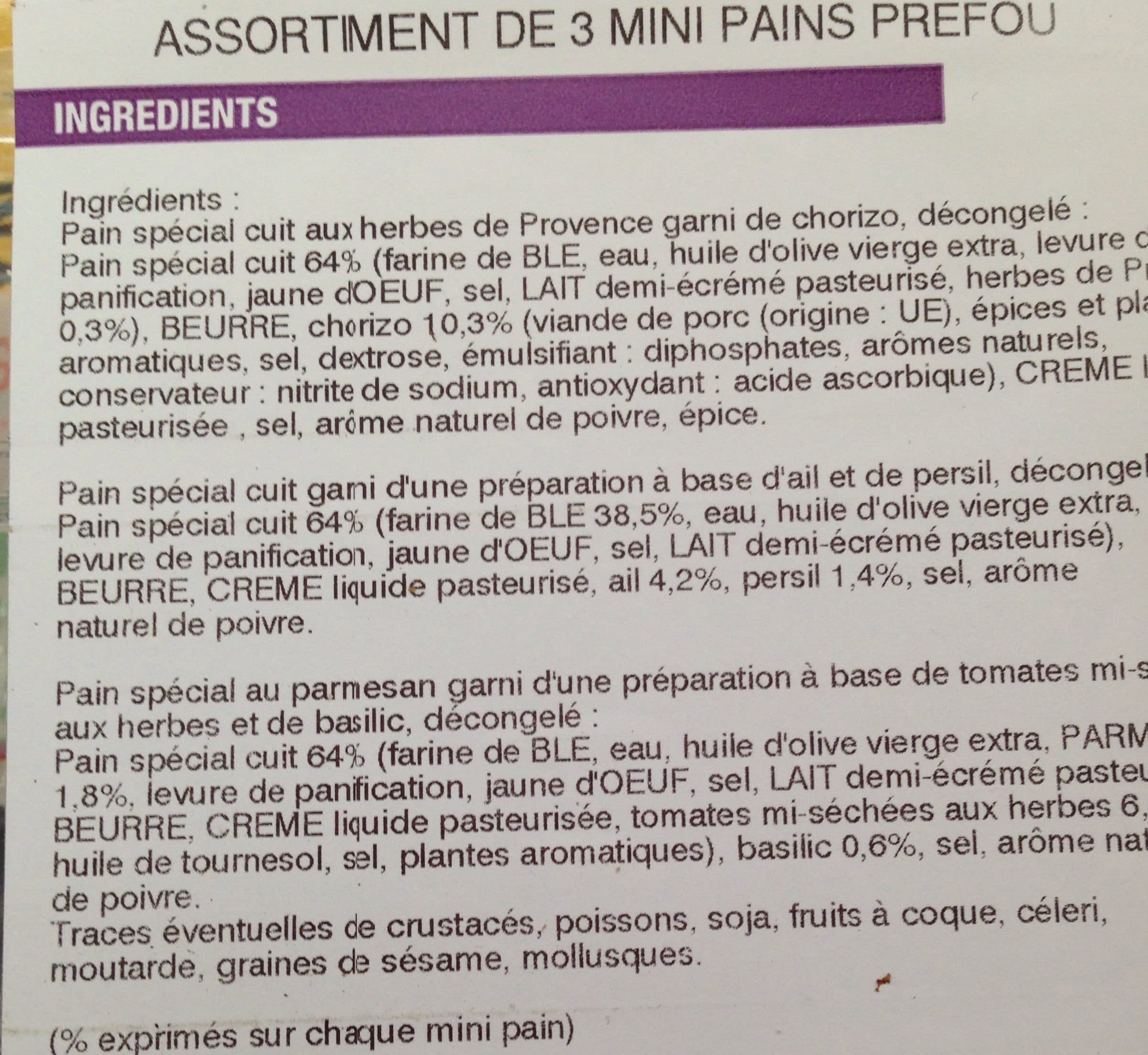 Lidl Assortiment 3 mini pains prefou packshot