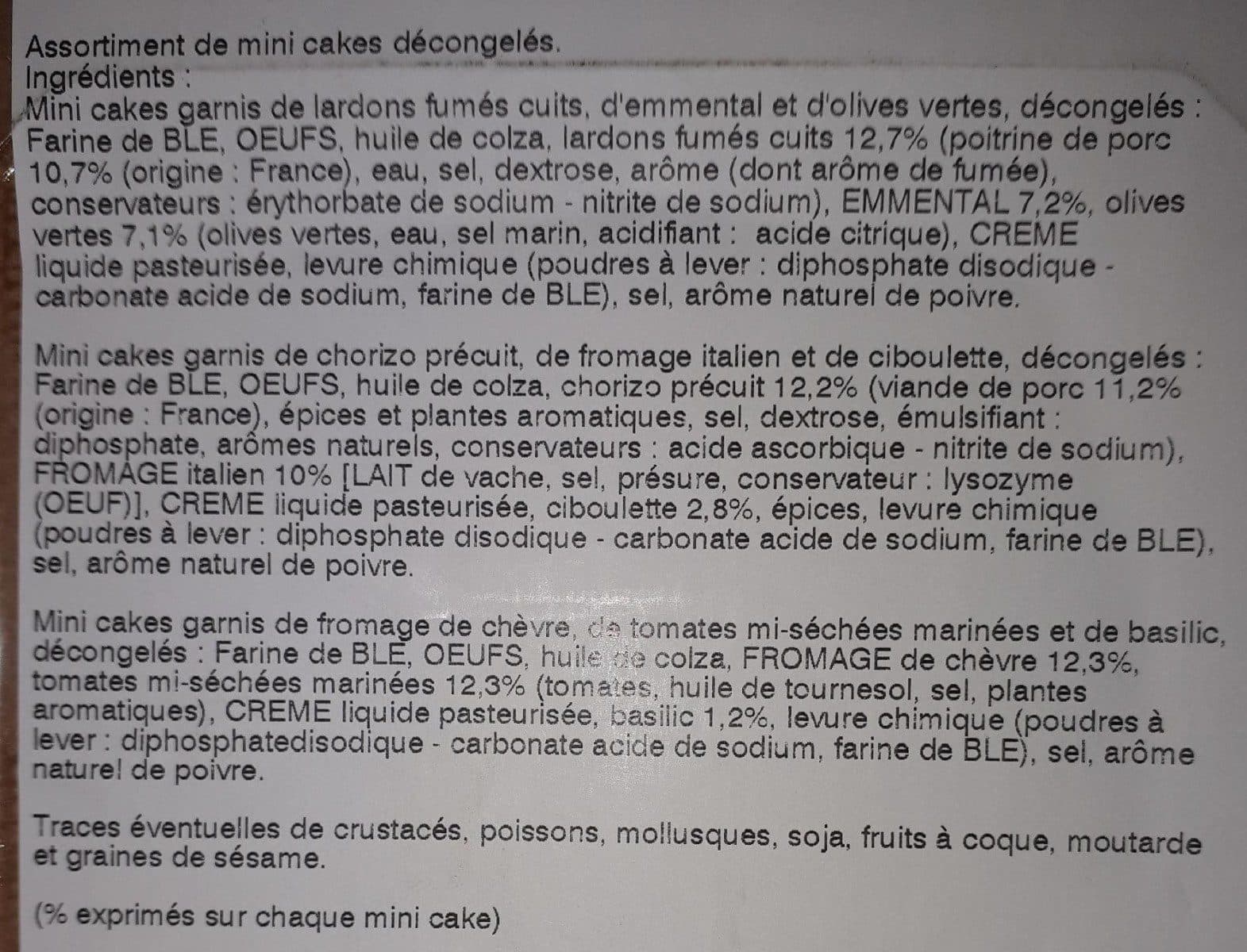 Open Food Facts Les petits fours - 3 mini-cakes packshot